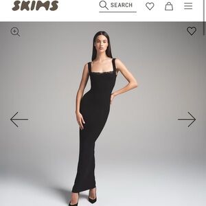 SKIMS Black Sleeveless Bodycon Maxi Dress